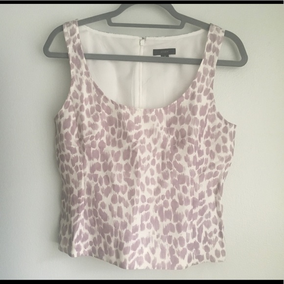 J. Crew peplum top in lilac giraffe print, size 8 - Picture 6 of 6